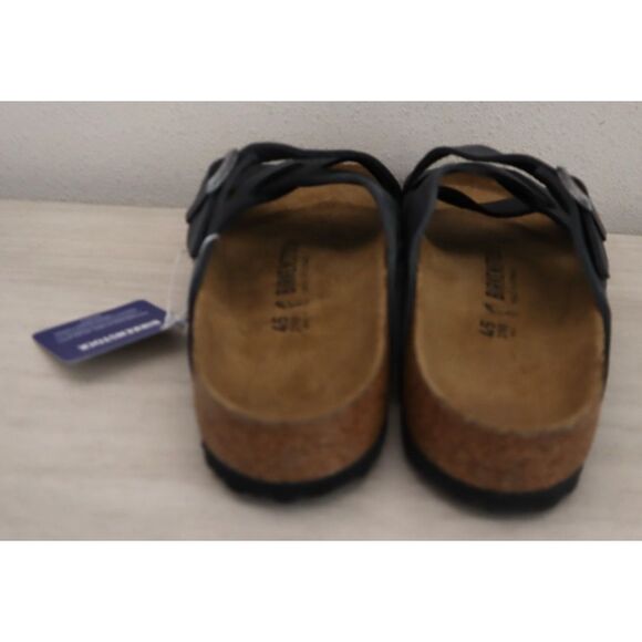 Birkenstock 1017465 Men's Sz 45 US 12 Old Black Lugano Waxy Leather Sandals - Picture 9 of 14